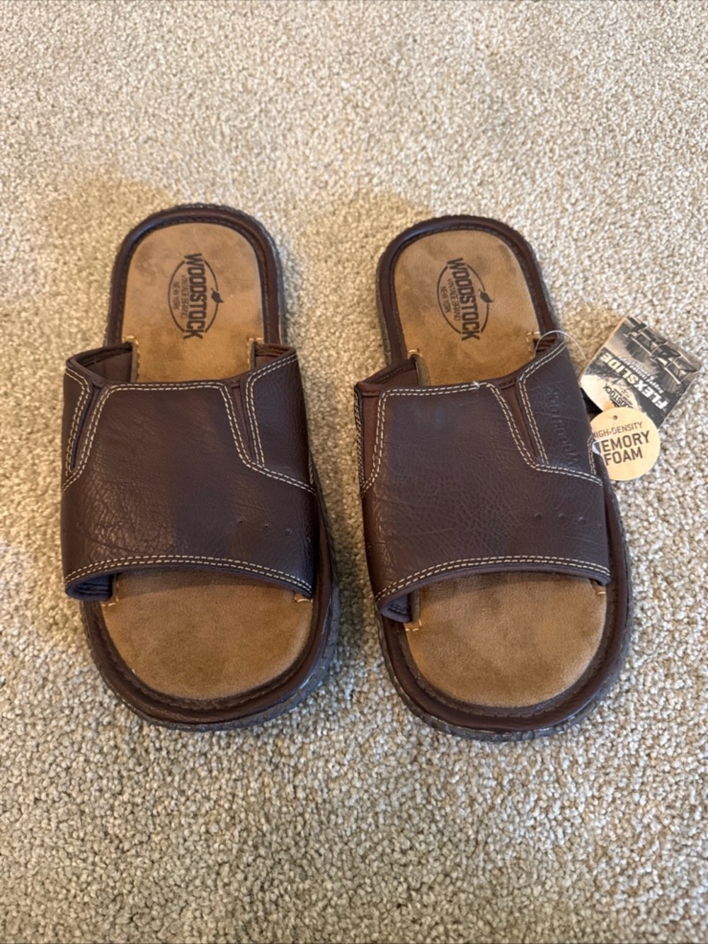 New Vtg Woodstock Suede Leather sandals slides Mens Size 9/10 Medium